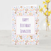 可愛い柄お洒落の熱気急 カード (黄色い花)