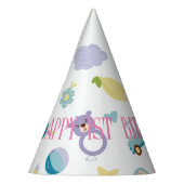 可愛い柄と名前をカスタムする誕生日 パーティーハット (左)