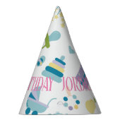 可愛い柄と名前をカスタムする誕生日 パーティーハット (右)