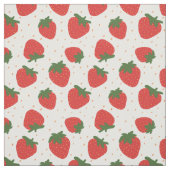 可愛い柄のイチゴの庭の赤い白い夏 ファブリック (見本)