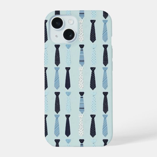 可愛い柄の小さなネクタイ iPhone 15ケース (裏面)