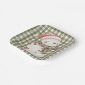 可愛い柄の紙プレートと雪だるま ペーパープレート (傾斜あり)