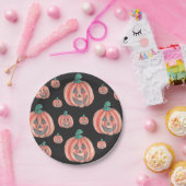 可愛い柄ハロウィンカボチャのジャックOランタン ペーパープレート (パーティー)