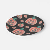 可愛い柄ハロウィンカボチャのジャックOランタン ペーパープレート (アングル)