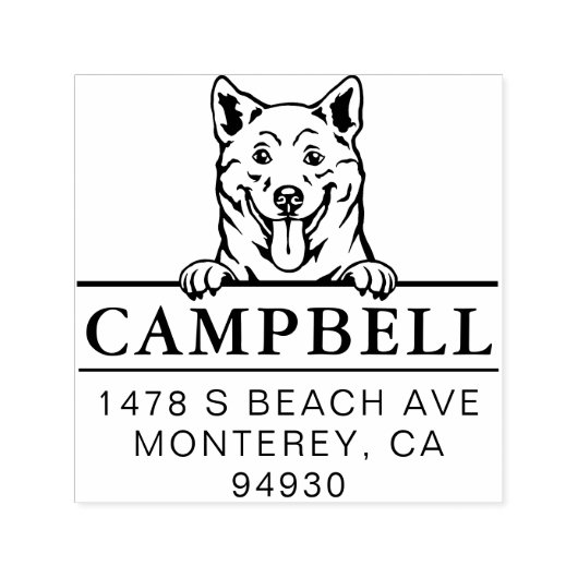 可愛い柴犬カスタムドッグアドレススタンプ セルフインキングスタンプ (デザイン)