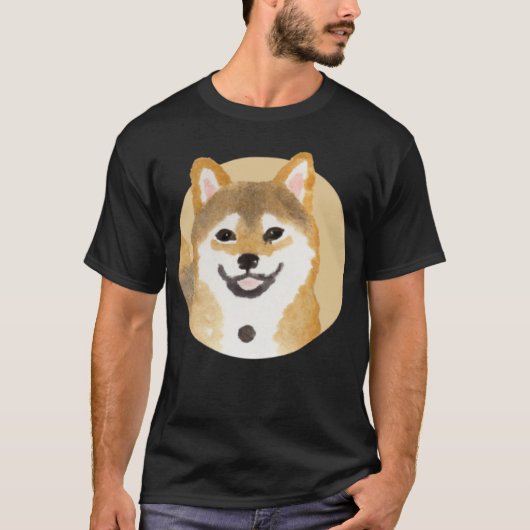 可愛い柴犬日本のド絵を描ッグミニマルズ Tシャツ (正面)