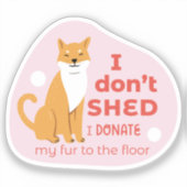 可愛い柴犬犬ピンクの背景を流さない シール (正面)