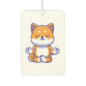 可愛い柴犬犬ヨガ瞑想漫画を行う カーエアーフレッシュナー (正面)