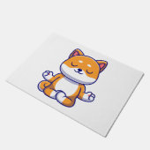 可愛い柴犬犬ヨガ瞑想漫画を行う ドアマット (アングル)