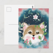 可愛い柴犬絵葉書 ポストカード (正面/裏面)