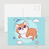 可愛い柴犬絵葉書 ポストカード (正面/裏面)