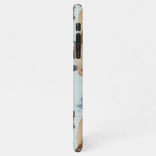 可愛い柴犬魅力冬雪庭園図面 iPhoneケース (左側)