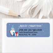 可愛い格言とギフトブルー背景の雪片 ラベル (インサイチュ)