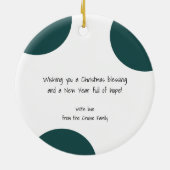 可愛い格言とピンク手袋トナカイ セラミックオーナメント (裏面)