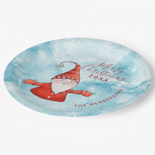 可愛い格言インモダンレッドカスタムクリスマス ペーパープレート (アングル)