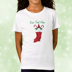 可愛い格言インレッドクリスマスストッキングキャンディーキャン Tシャツ