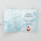 可愛い格言エレガントブルーレッドメリークリスマス シーズンカード (内部)
