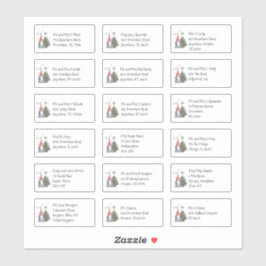 可愛い格言クリスマス18個人名住所 シール