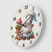 可愛い格言シェフ好き ラージ壁時計 (傾斜)