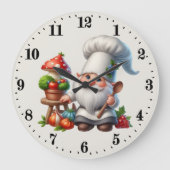 可愛い格言シェフ好き ラージ壁時計 (正面)