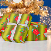 可愛い格言チャートルーズグリーンクリスマス ラッピングペーパー