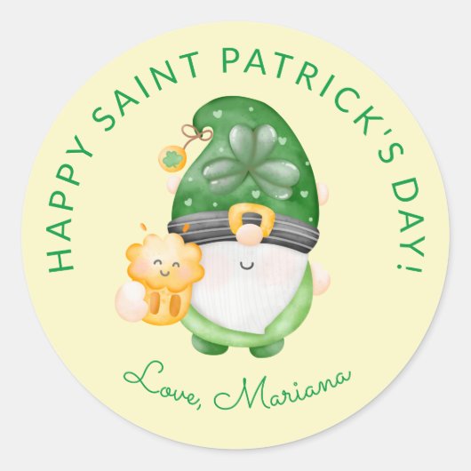 可愛い格言ハッピーSaint patricks dayパーティーフェイズC ラウンドシール (正面)