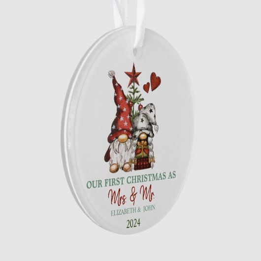 可愛い格言パインツリーズ私たちの初めてのクリスマス オーナメント (正面)