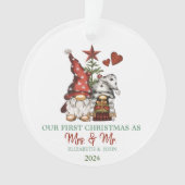 可愛い格言パインツリーズ私たちの初めてのクリスマス オーナメント (正面)