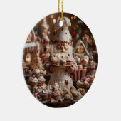 可愛い格言パン屋でケーキやお菓子に囲まれた セラミックオーナメント (右)