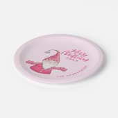 可愛い格言ピンクカスタムのクリスマスメリークリスマス ペーパープレート (アングル)