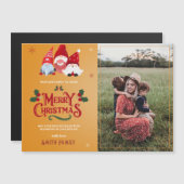 可愛い格言ファミリーフォトクリスマス磁気カード (正面/裏面)