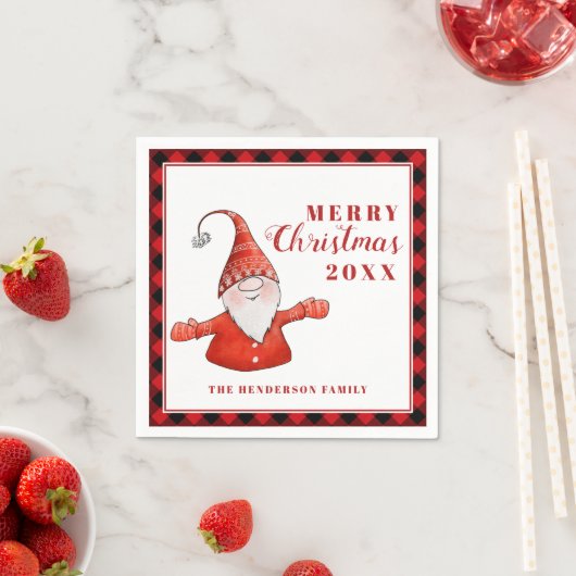 可愛い格言モダンメパーソナライズされたリークリスマス スタンダードカクテルナプキン (インサイチュ)