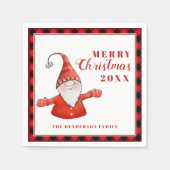 可愛い格言モダンメパーソナライズされたリークリスマス スタンダードカクテルナプキン (正面)