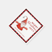 可愛い格言モダンメパーソナライズされたリークリスマス スタンダードカクテルナプキン (角)