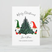 可愛い格言水の色メリークリスマスツリー シーズンカード (スタンド正面)