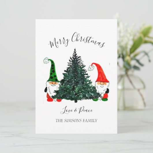 可愛い格言水の色メリークリスマスツリー シーズンカード (スタンド正面)