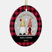 可愛い格言私たちの初めてのクリスマスバッファロープリッドセラ セラミックオーナメント (右)