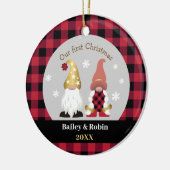 可愛い格言私たちの初めてのクリスマスバッファロープリッドセラ セラミックオーナメント (左)