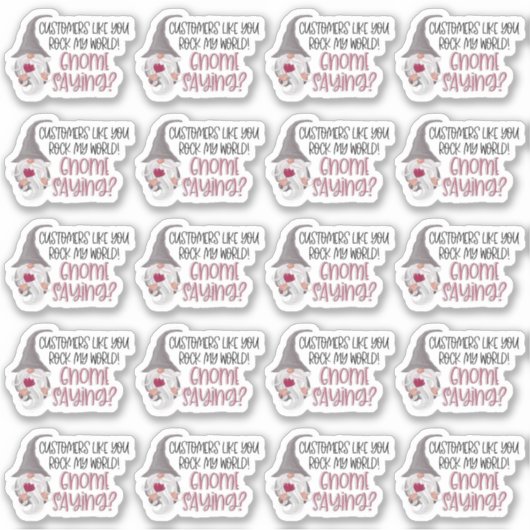 可愛い格言素晴らしのお客さんThank You おもしろい Pun シール (正面)