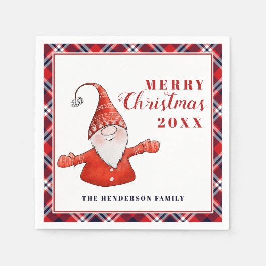 可愛い格言素朴メパーソナライズされたリークリスマス スタンダードカクテルナプキン (正面)