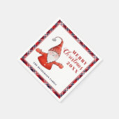 可愛い格言素朴メパーソナライズされたリークリスマス スタンダードカクテルナプキン (角)