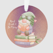 可愛い格言読ズの本ロセゴールドモノグラムの オーナメント (正面)