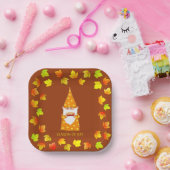 可愛い格言&カラフル紅葉オンテラコッタ ペーパープレート (パーティー)