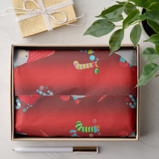 可愛い格言、赤いクリスマス 薄葉紙 (ギフト)