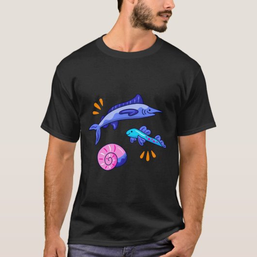 可愛い格闘魚シールHolographicシールC Tシャツ (正面)
