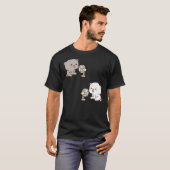 可愛い桃とゴマおもしろいモーメントとファン2 in 1 tシャツ (正面フル)