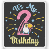 可愛い桃can 2nd誕生日2歳誕生女の子 シール (正面)