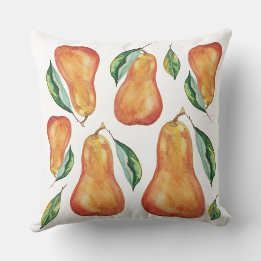 可愛い梨の柄ワンダーカラーアートハンド色彩の鮮やか クッション (裏面)