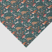 可愛い森の動物グリーンクリスマスフォレスト 薄葉紙 (詳細)