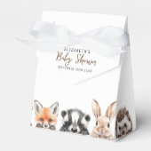 可愛い森の友人ウッドランド動物の赤ちゃんシャワー フェイバーボックス (正面サイド)